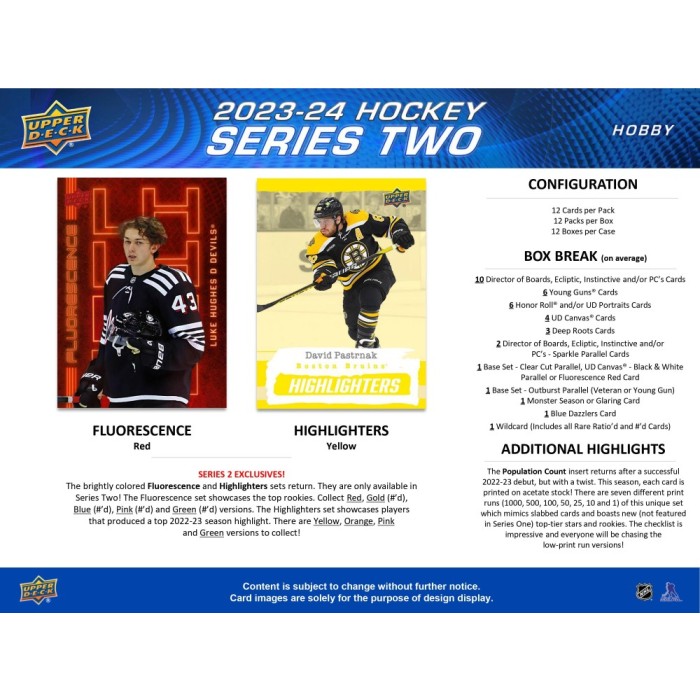 2023-24 Upper Deck Series 2 Hockey Hobby 12 Box Case