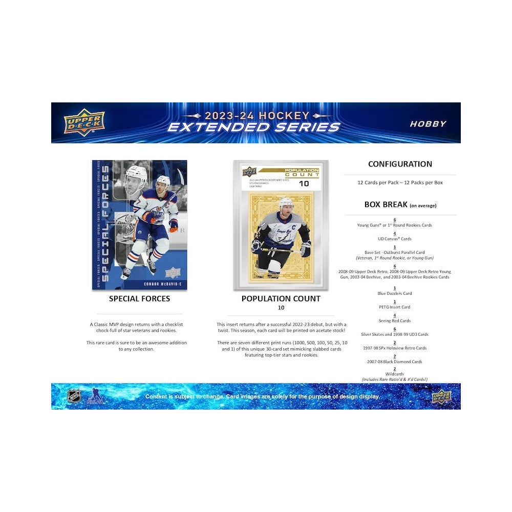 2023-24 Upper Deck Extended Series Hockey Hobby 12 Box Case