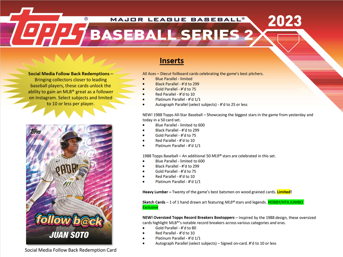 2023 Topps Series 2 Baseball Hobby 12 Box Case