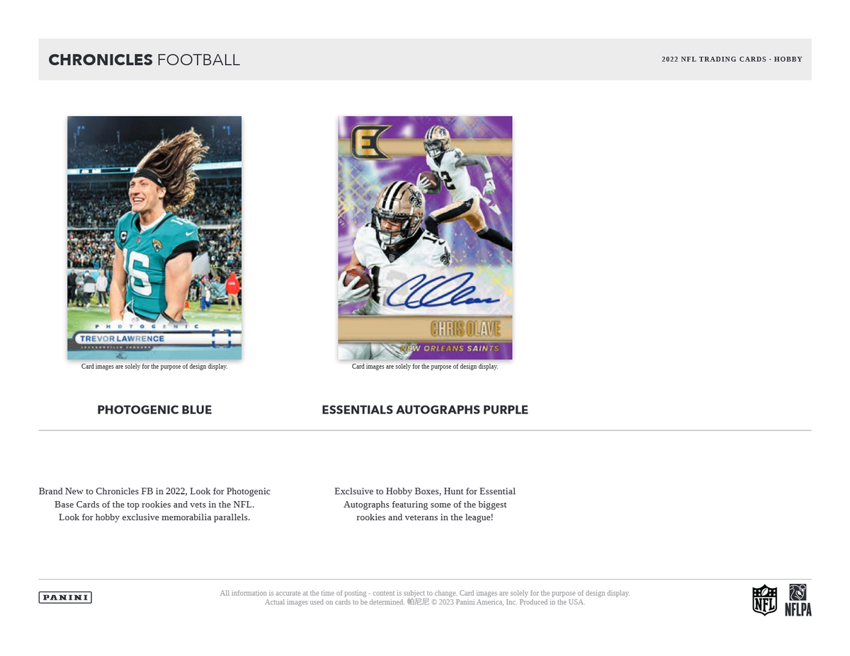2022 Panini Chronicles Football Hobby 12 Box Case