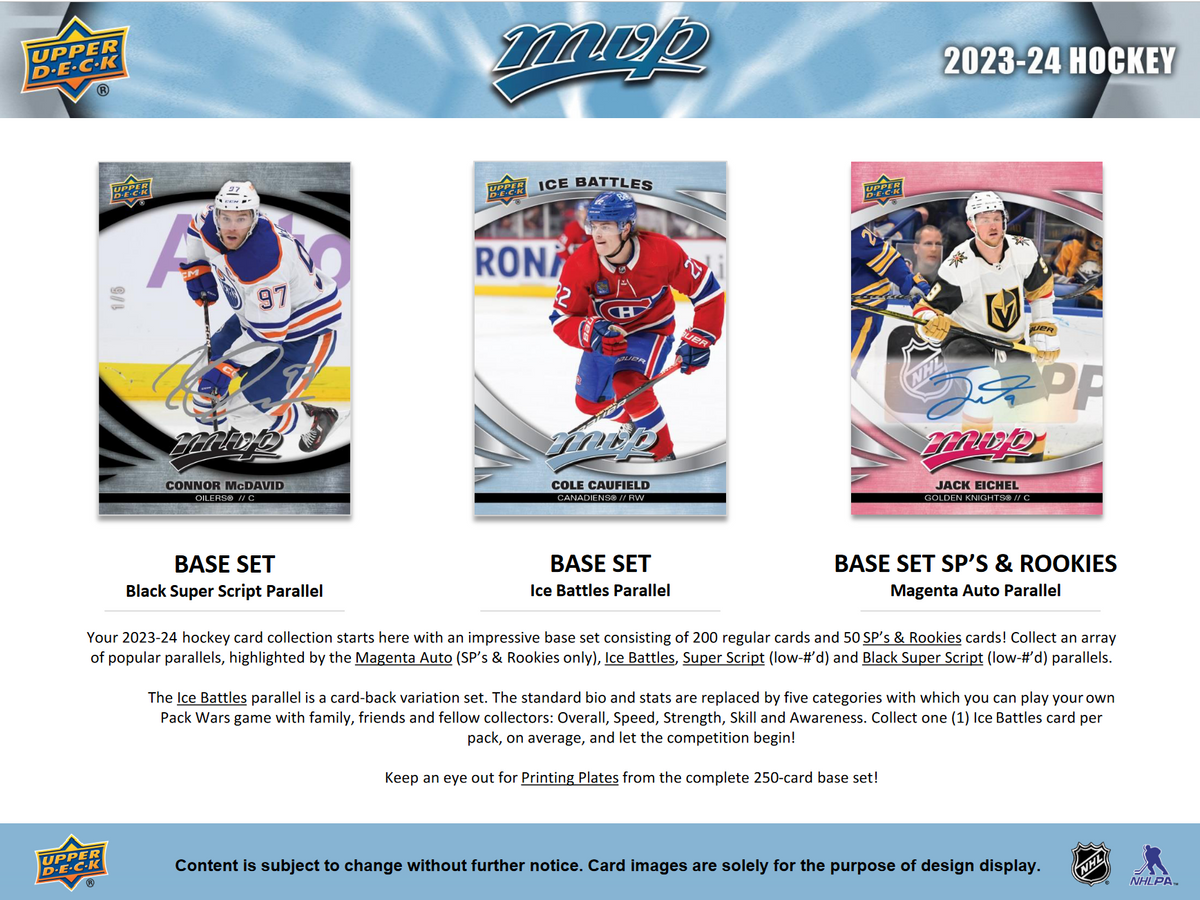 2023-24 Upper Deck MVP Hockey Hobby 20 Box Case