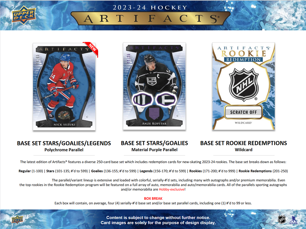 2023-24 Upper Deck Artifacts Hockey Hobby Box