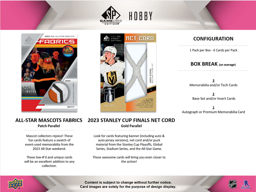 2023-24 Upper Deck SP Game Used Hockey Hobby 18 Box Case