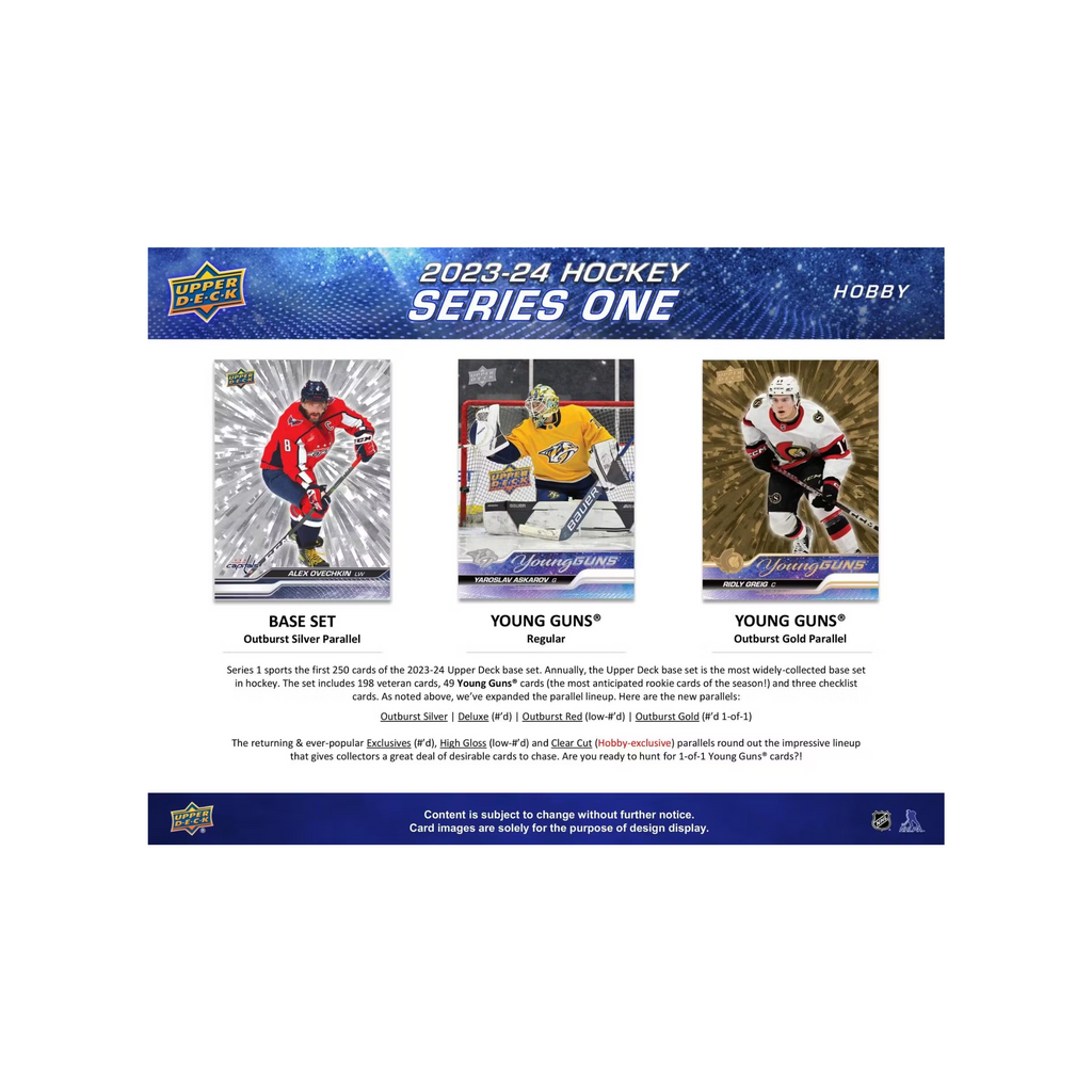 2023-24 Upper Deck Series 1 Hockey Hobby 12 Box Case