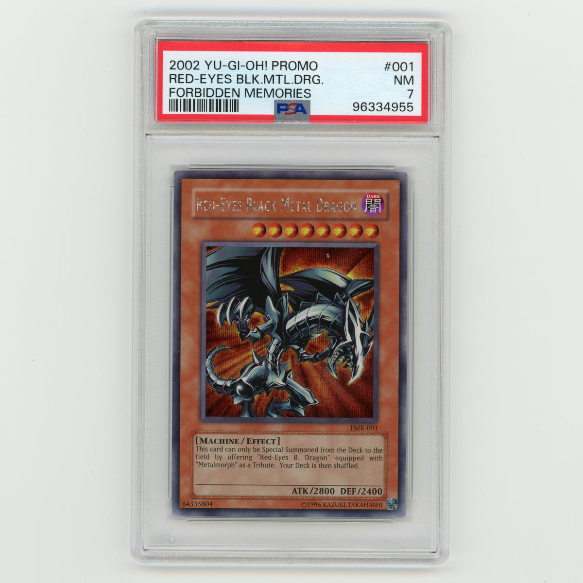 2003 YuGiOh Red Eyes BLK MTL Dragon Forbidden Mem Promo #001 PSA 7 (#AF36)